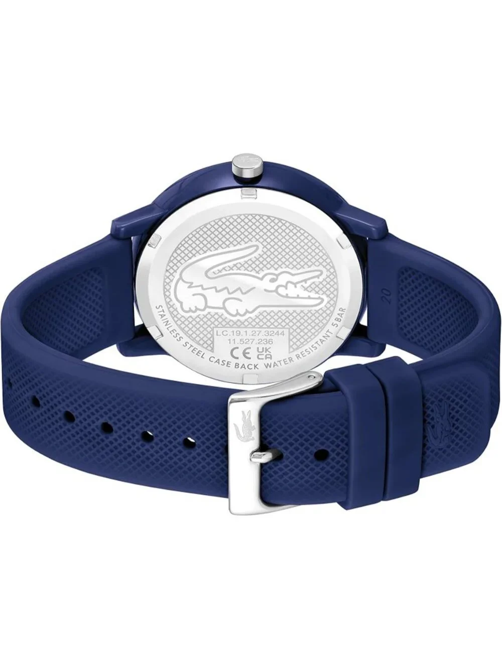 Men's Dark Blue Rubber Strap Analog Quartz TR90 Case Premium Sporty Round Watch